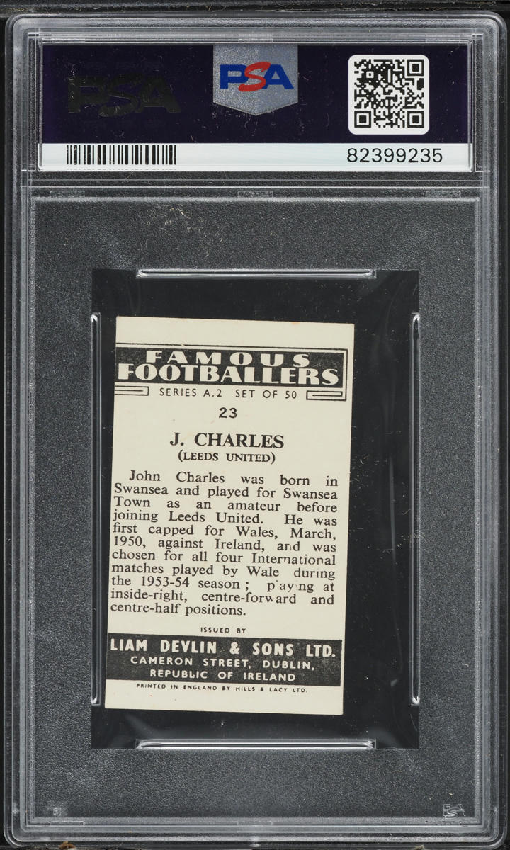1954 Barratt & Co. Famous Footballers Series A2 John Charles PSA ALTERED AUTH