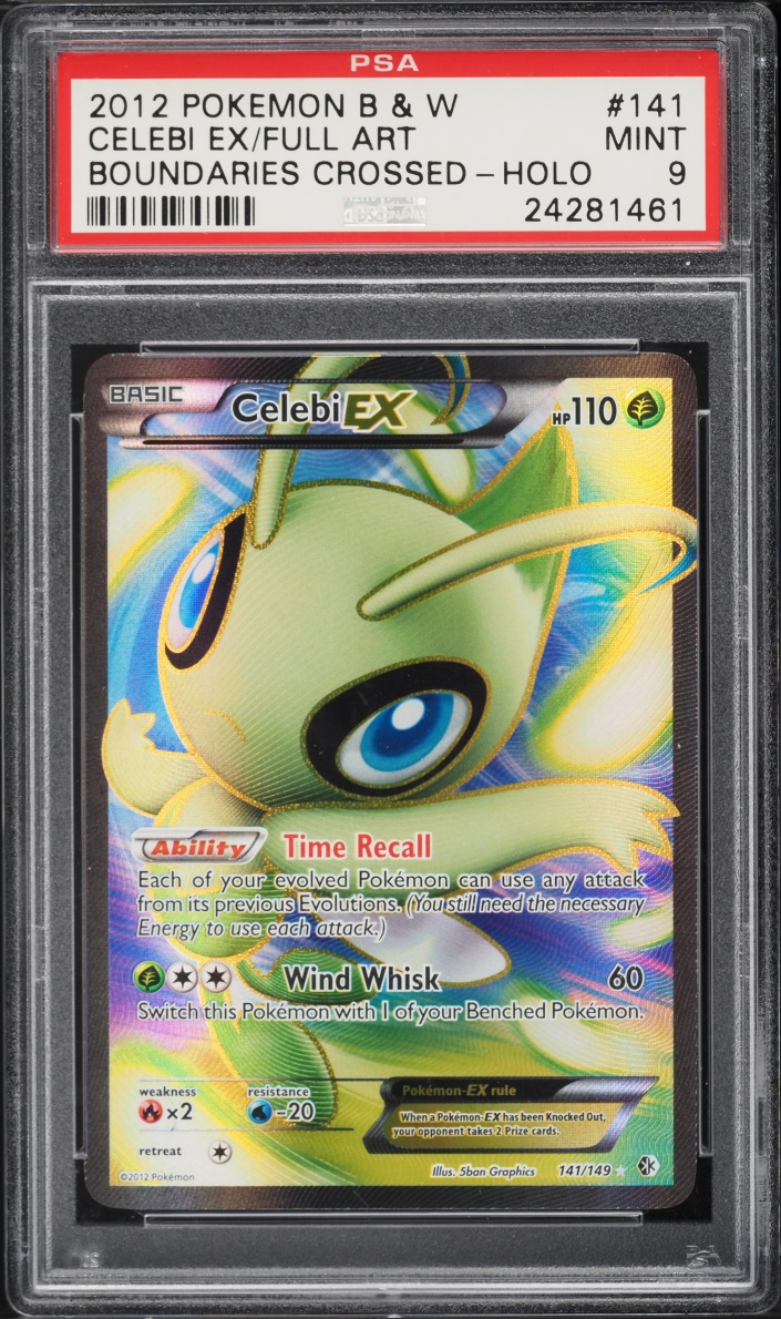2012 Pokemon Black & White Boundaries Crossed Full Art Celebi EX #141 PSA 9 MINT