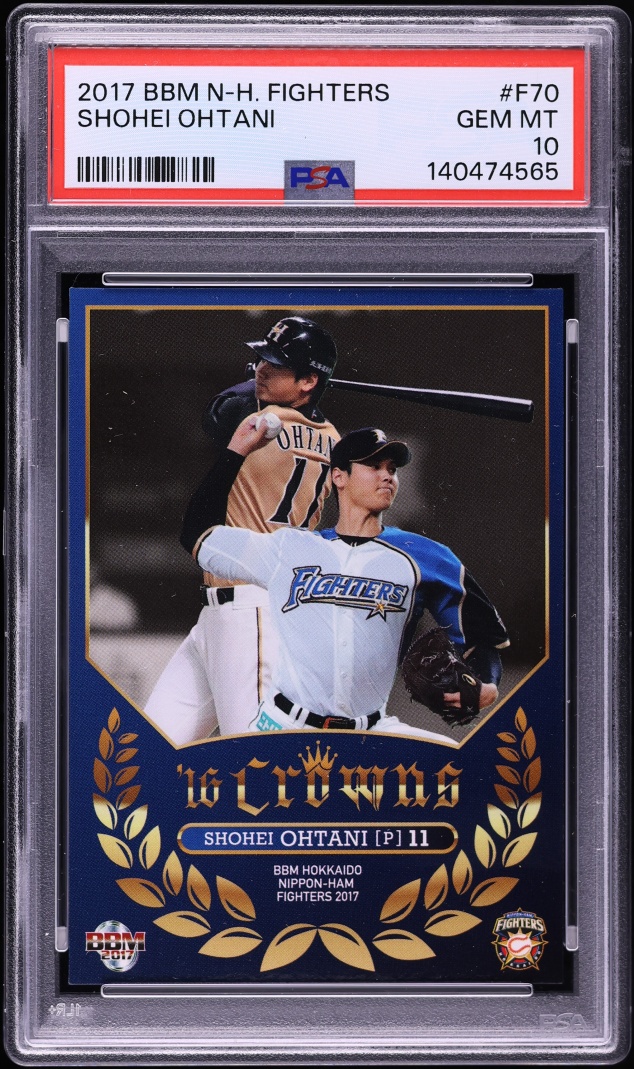 2017 BBM Hokkaido Nippon Ham Fighters Shohei Ohtani ROOKIE #F70 PSA 10 GEM MINT - Photo 1