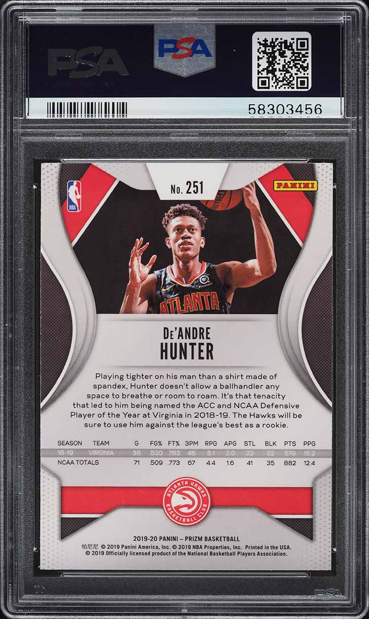 2019 Panini Prizm De'Andre Hunter ROOKIE #251 PSA 9 MINT