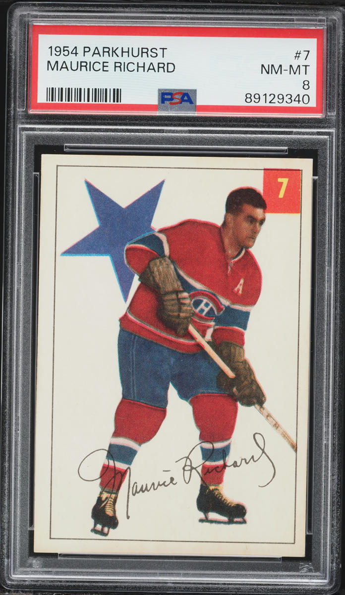 1954 Parkhurst Maurice 'Rocket' Richard #7 PSA 8 NM-MT