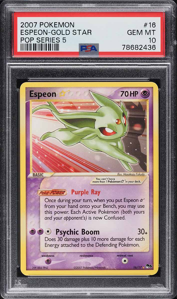 2007 Pokemon Pop Series 5 Holo Espeon Gold Star #16 PSA 10 GEM MINT