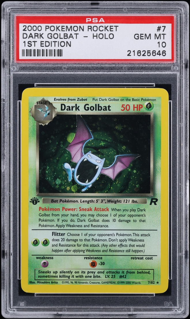 2000 Pokemon Team Rocket 1st Edition Holo Dark Golbat #7 PSA 10 GEM MINT