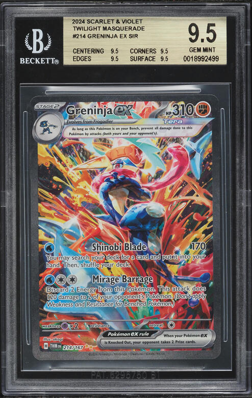 2024 Pokemon SV Twilight Masquerade SIR Greninja EX #214 PSA 10