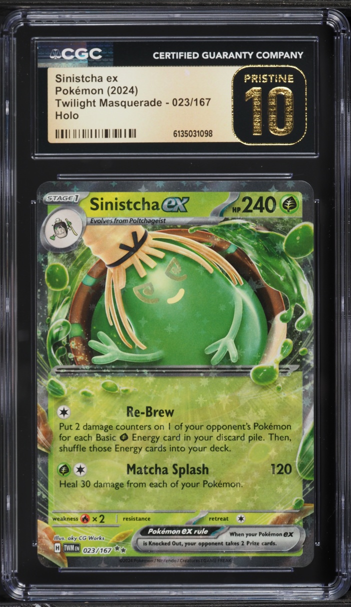 2024 Pokemon Scarlet & Violet Twilight Masquerade Holo Sinistcha ex #23 CGC 10 PRISTINE