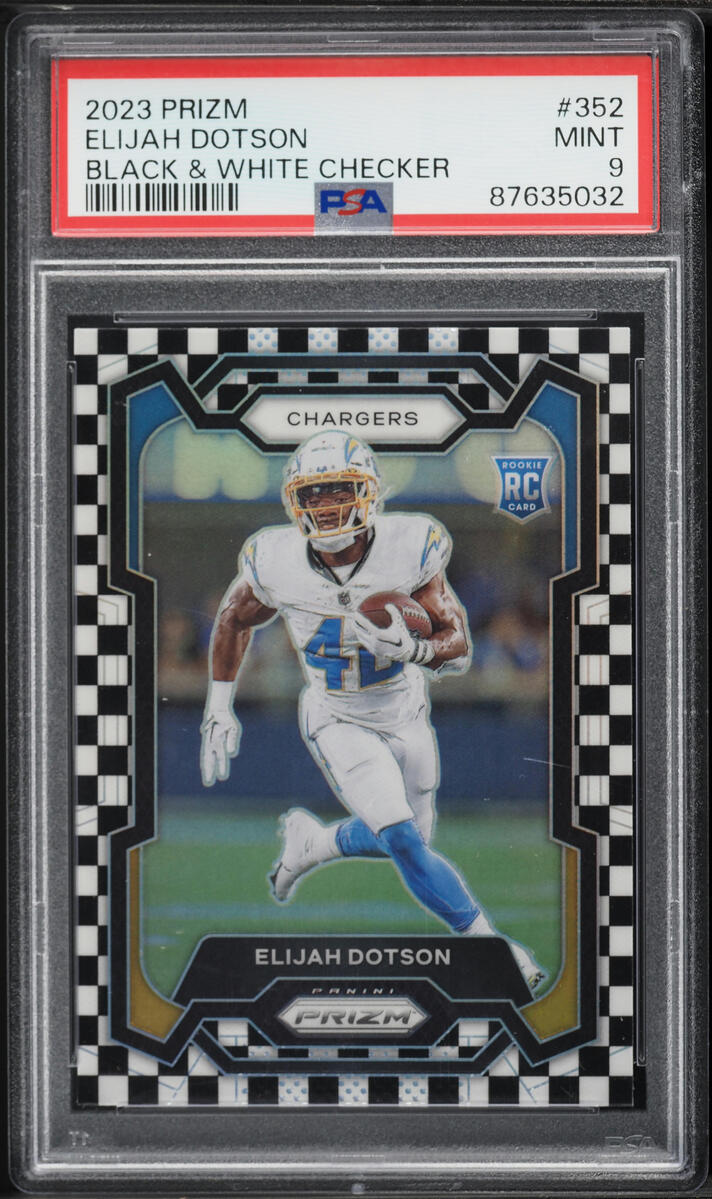 2023 Panini Prizm Black & White Checker Elijah Dotson ROOKIE #352 PSA 9 MINT