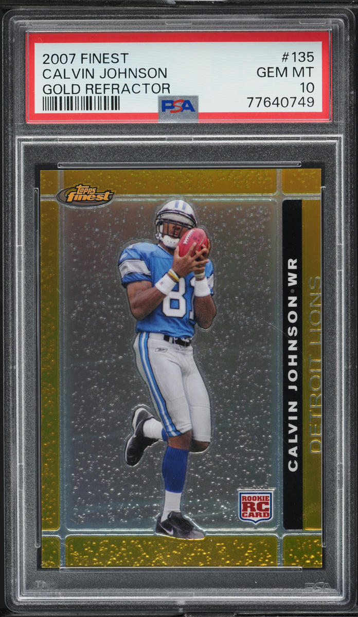 2007 Finest Gold Refractor Calvin Johnson ROOKIE /50 #135 PSA 10 GEM MINT