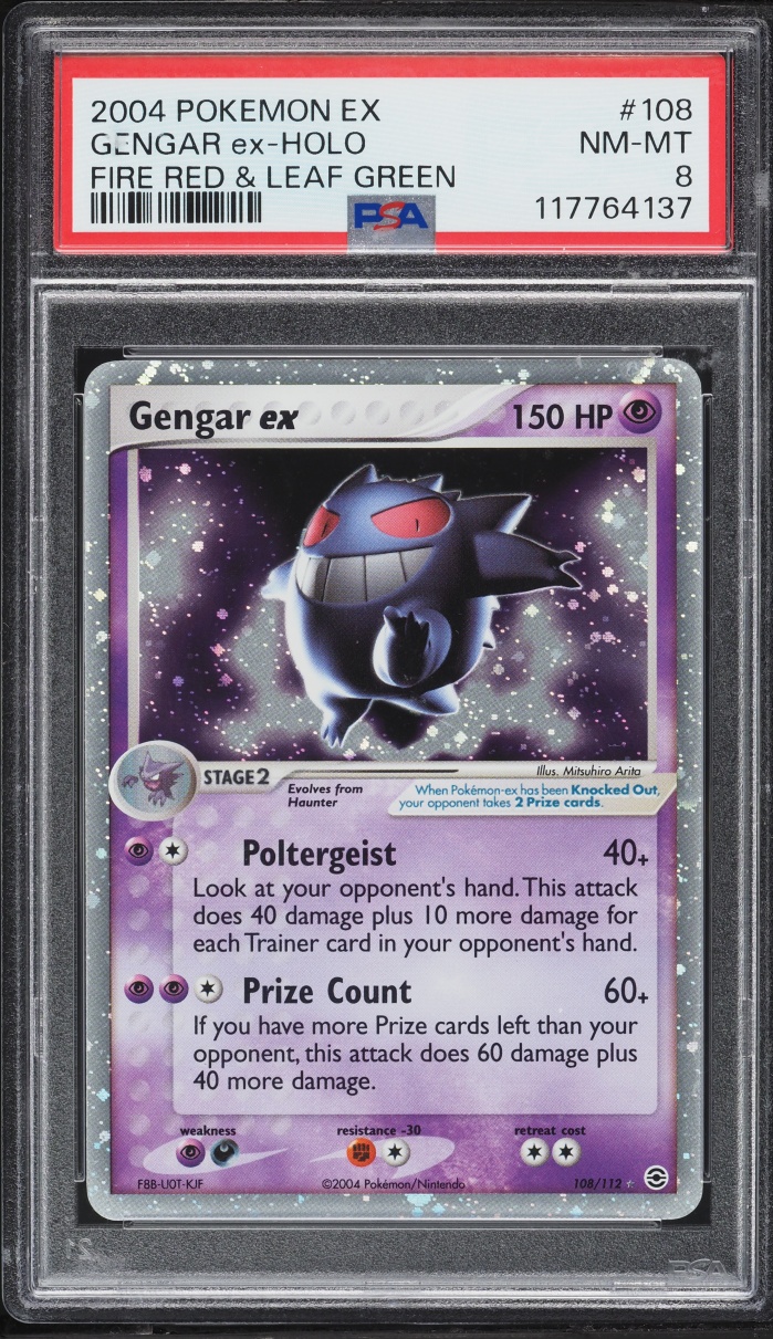 2004 Pokemon EX Fire Red & Leaf Green Holo Gengar EX #108 PSA 8 NM-MT