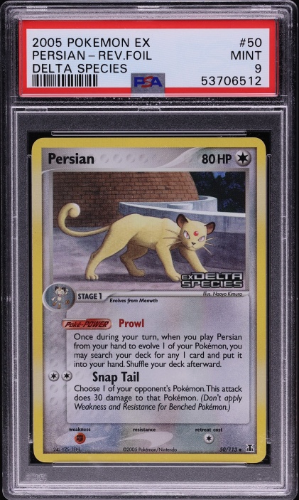 2005 Pokemon EX Delta Species Reverse Holo Persian #50 PSA 9 MINT