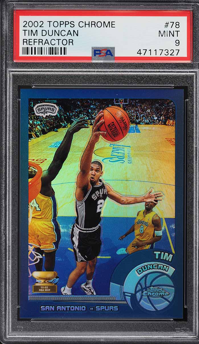 2002 Topps Chrome Refractor Tim Duncan #78 PSA 9 MINT