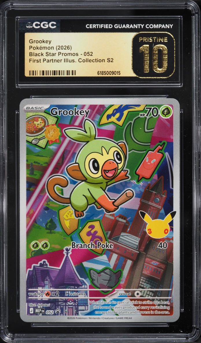 2026 Pokemon Mega Promo First Partner Illustration Collection S2 Grookey #052 CGC 10 PRISTINE