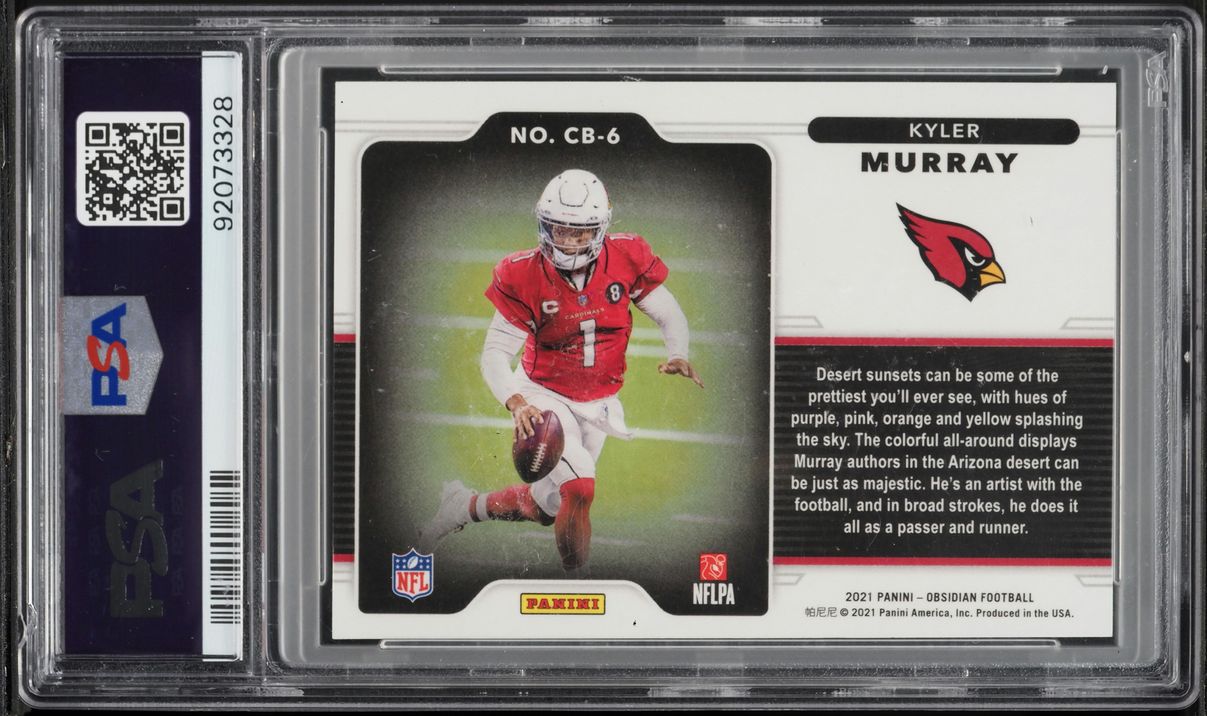 2021 Panini Obsidian Color Blast Black Kyler Murray #CB-6 PSA 9 MINT