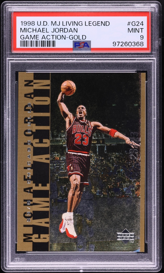 1998 UD MJ Living Legend Game Action Gold Michael Jordan #G24 PSA 9 MINT