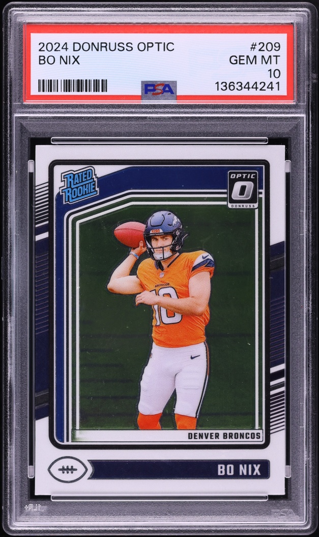 2024 Donruss Optic Bo Nix ROOKIE #209 PSA 10 GEM MINT