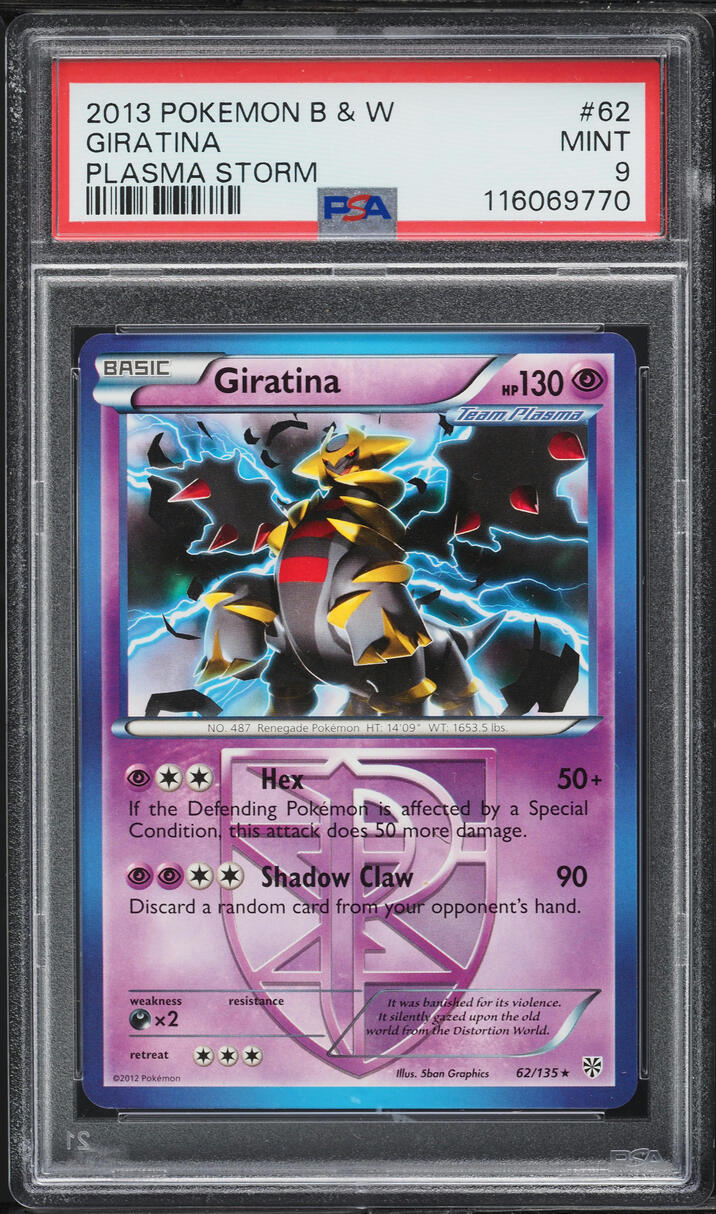 2013 Pokemon Black & White Plasma Storm Giratina #62 PSA 9 MINT