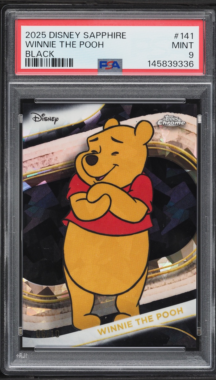 2025 Topps Chrome Disney Sapphire Black Winnie The Pooh /10 #141 PSA 9 MINT