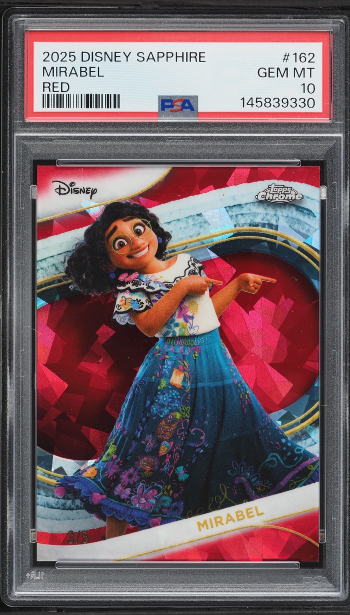 2025 Topps Chrome Disney Sapphire Red Mirabel /5 #162 PSA 10 GEM MINT