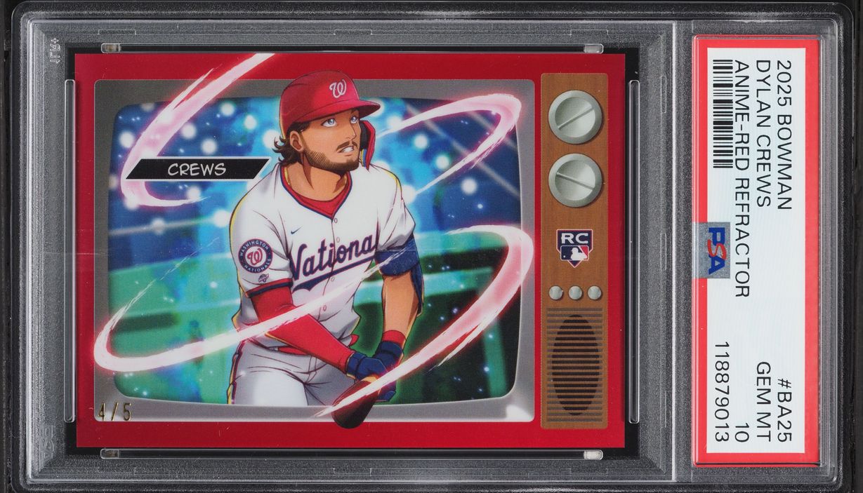 2025 Bowman Anime Red Refractor Dylan Crews ROOKIE /5 #BA-25 PSA 10 GEM MINT