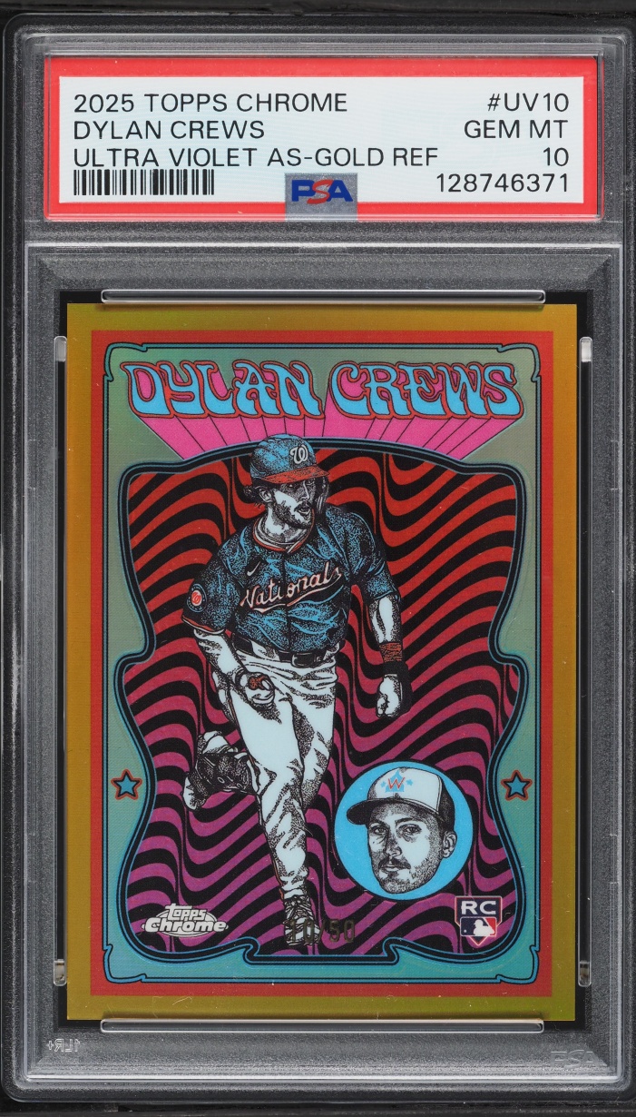 2025 Topps Chrome Ultraviolet All Stars Gold Refractor Dylan Crews ROOKIE /50 #UV-10 PSA 10 GEM