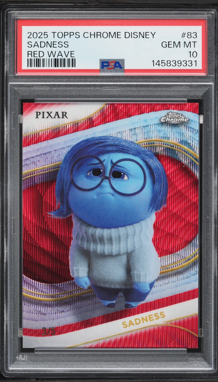 2025 Topps Chrome Disney Red Wave Sadness /5 #83 PSA 10 GEM MINT