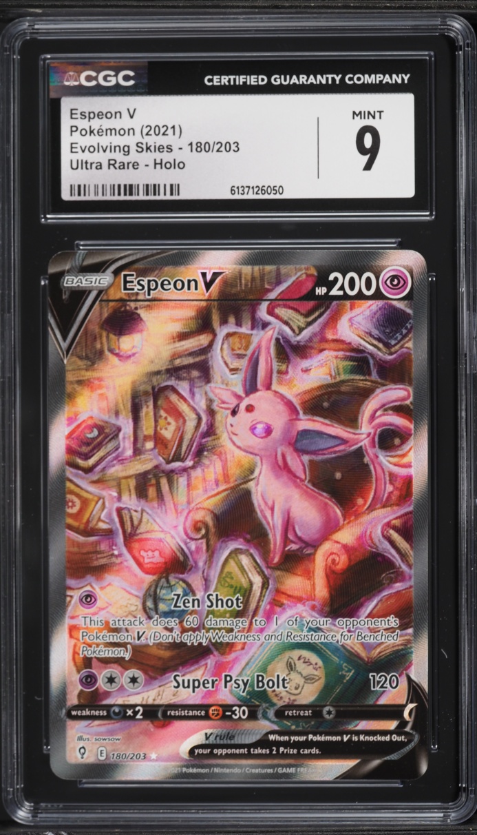 2021 Pokemon Sword & Shield Evolving Skies Alt Art Espeon V #180 CGC 9 MINT