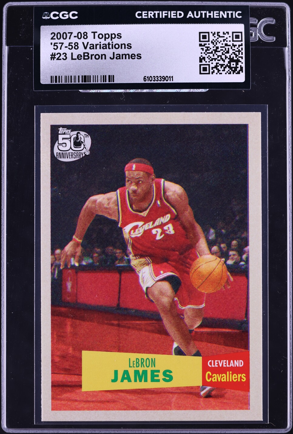 2007 Topps 50th Anniversary Variation LeBron James #23 CGC AUTH