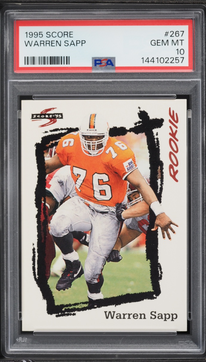 1995 Score Football Warren Sapp ROOKIE #267 PSA 10 GEM MINT