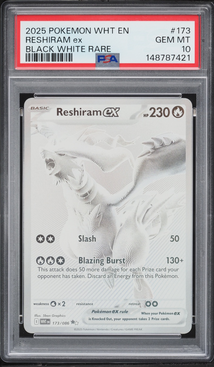 2025 Pokemon Scarlet & Violet White Flare BWR Reshiram ex #173 PSA 10 GEM MINT