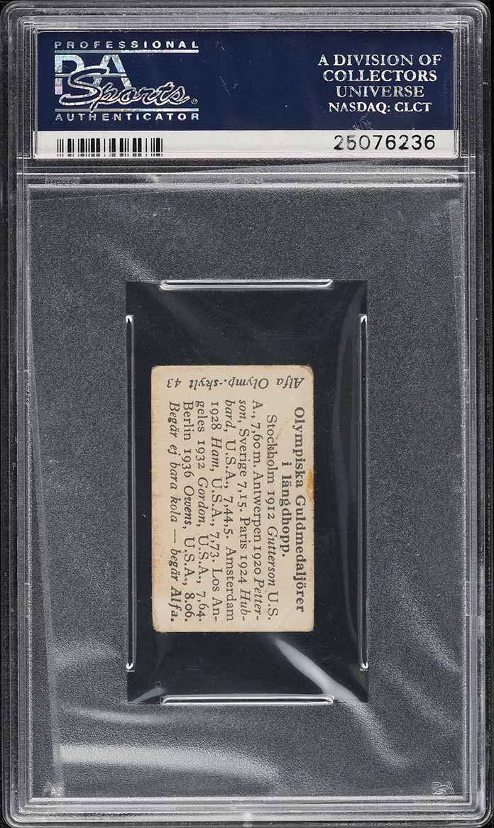 1936 Alfa Olympics Skylt Track & Field Jesse Owens #43 PSA 2 GD - Photo 2