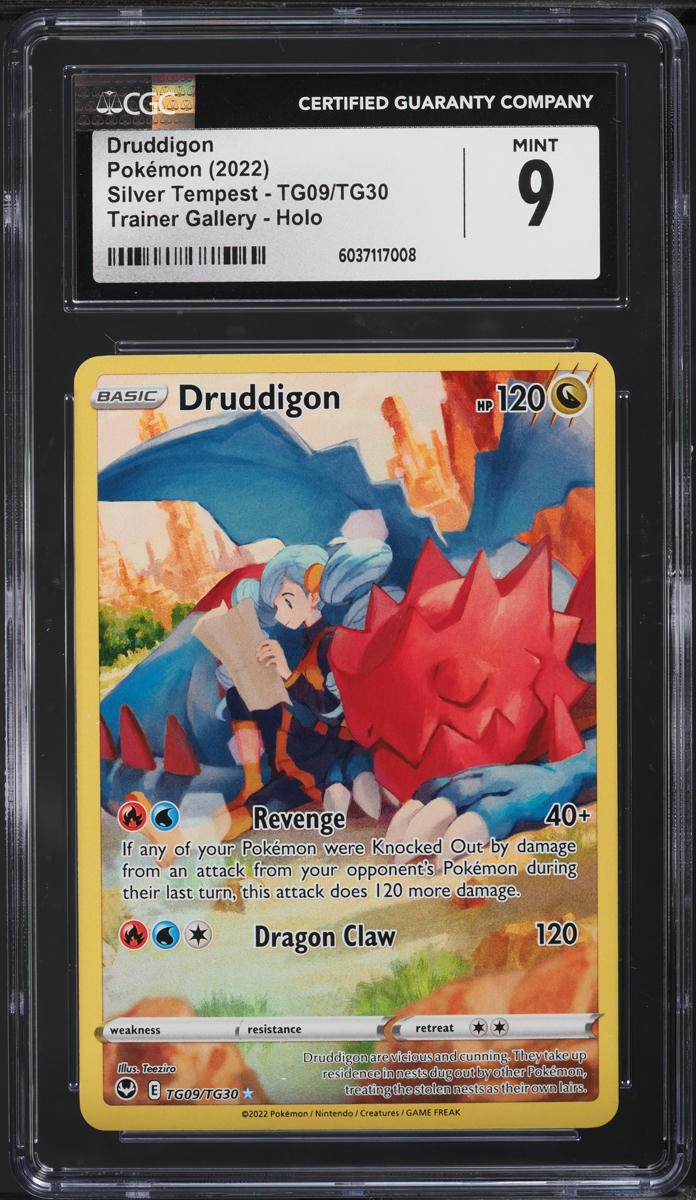 2022 Pokemon Sword & Shield Silver Tempest Full Art Druddigon #TG09 CGC ...