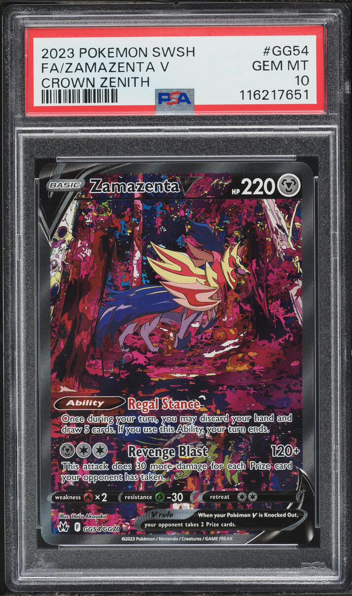 2023 Pokemon Sword & Shield Crown Zenith Alt Art Zamazenta V #GG54 PSA 10 GEM MINT