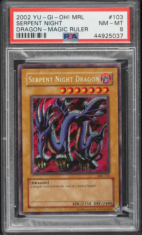 2002 Yu-Gi-Oh! Magic Ruler Serpent Night Dragon #MRL-103 PSA 8 NM