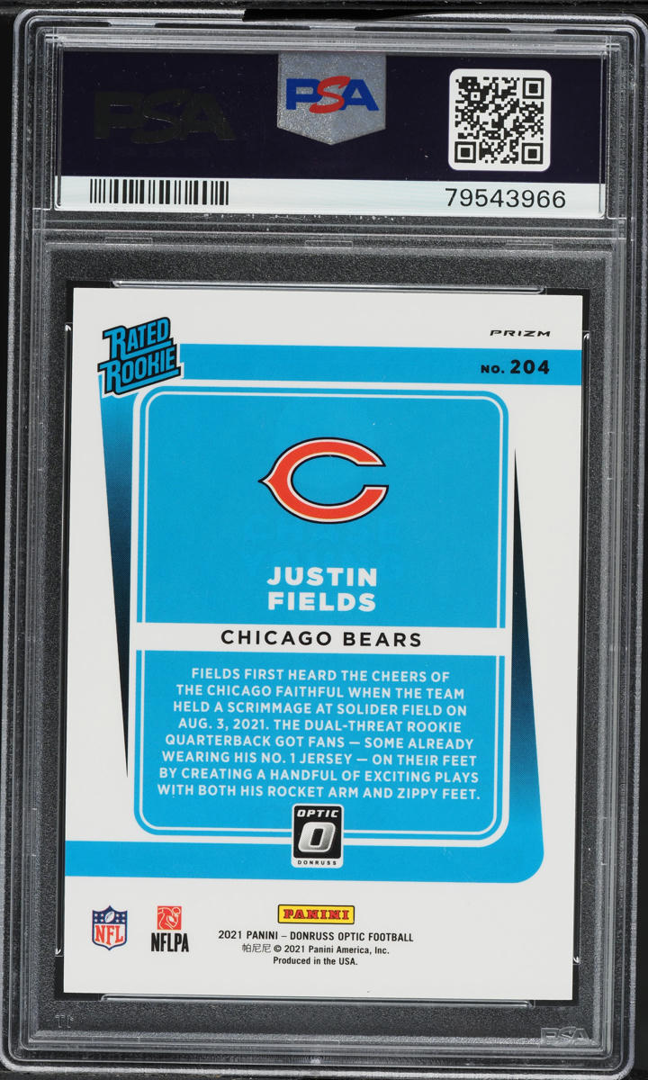 2021 Donruss Optic Variation Holo Justin Fields ROOKIE #204 PSA 8 NM-MT
