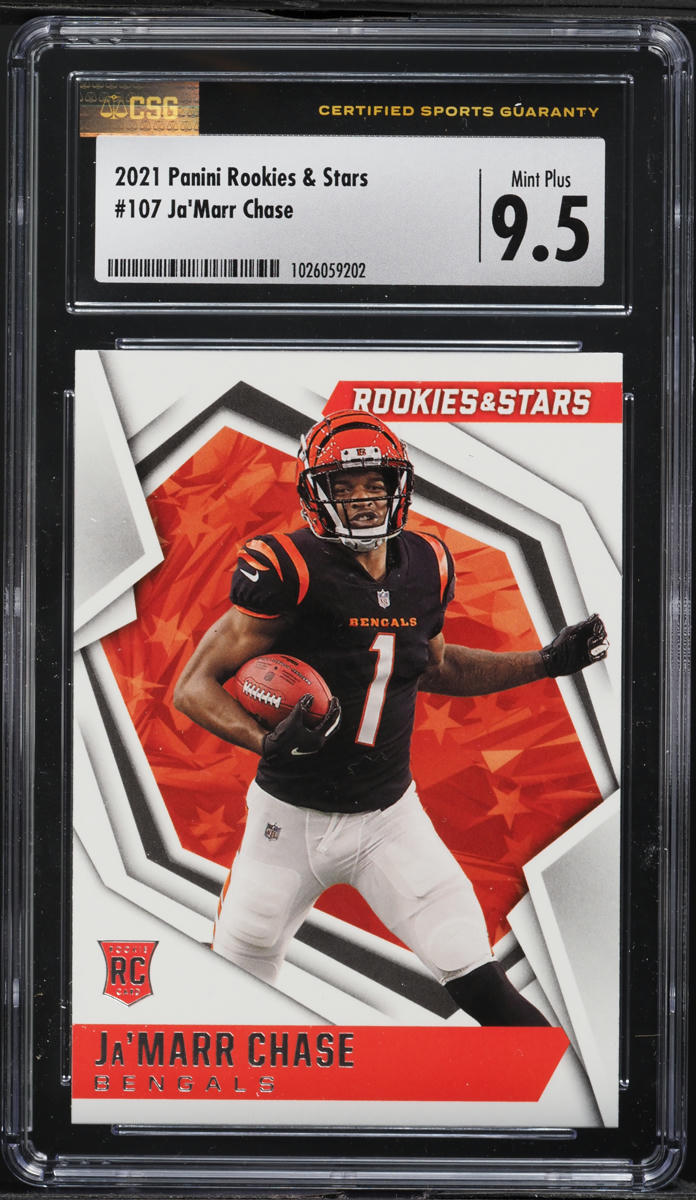 2021 Panini Rookies & Stars Ja'Marr Chase ROOKIE #107 CSG 9.5 MINT+