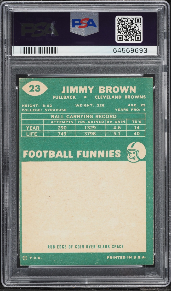 1960 Topps Football Jim Brown #23 PSA 5 EX