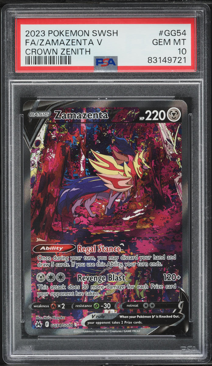 2023 Pokemon Sword & Shield Crown Zenith Full Art Zamazenta V #GG54 PSA 10 GEM