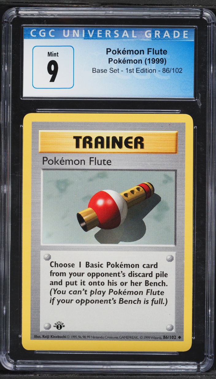 1999 Pokemon Base Set Shadowless 1st Edition Pokemon Flute #86 CGC 9 MINT