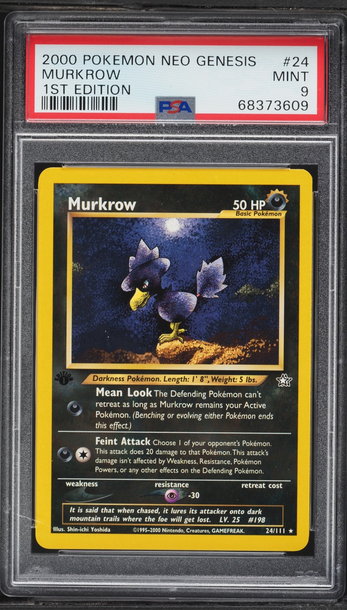 2000 Pokemon Neo Genesis 1st Edition Murkrow #24 PSA 9 MINT