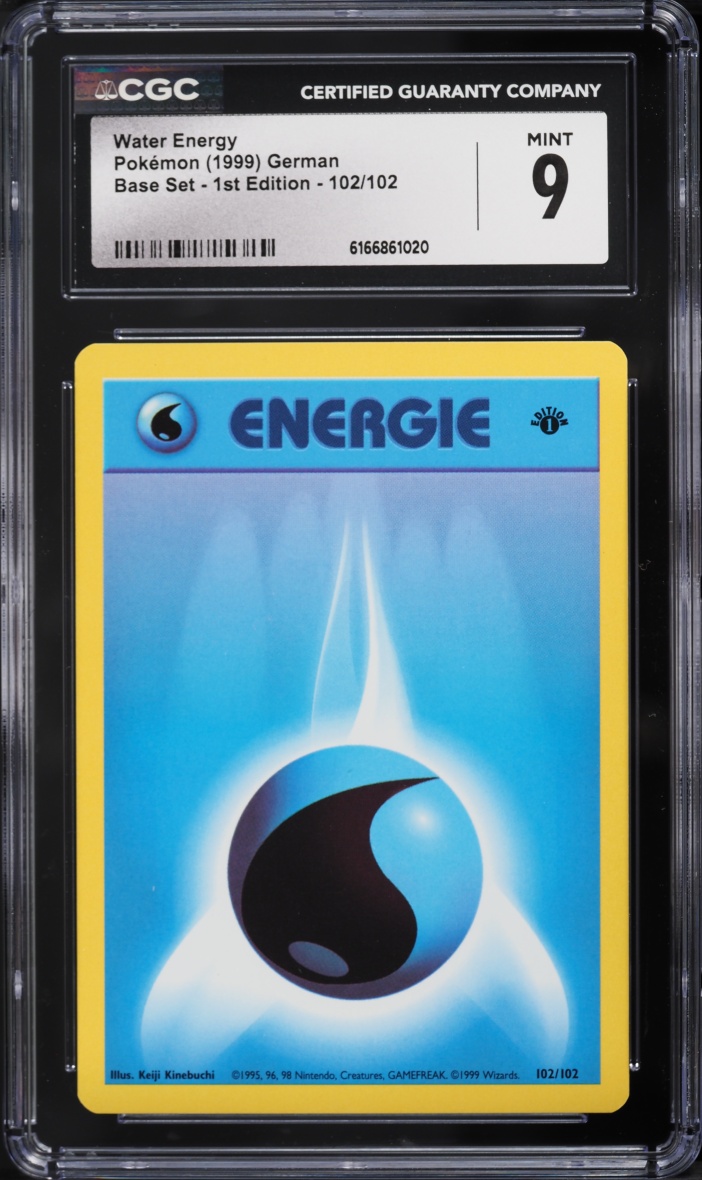 1999 Pokemon German Base Set 1st Edition Water Energy #102 CGC 9 MINT
