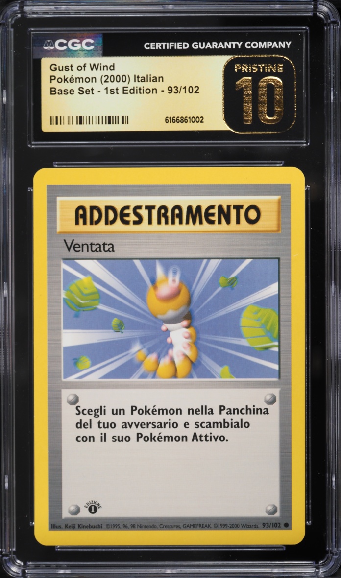 2000 Pokemon Italian Base Set 1st Edition Gust Of Wind #93 CGC 10 PRISTINE