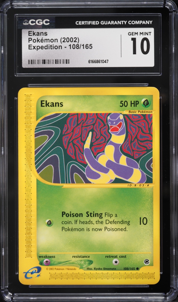 2002 Pokemon Expedition Ekans #108 CGC 10 GEM MINT