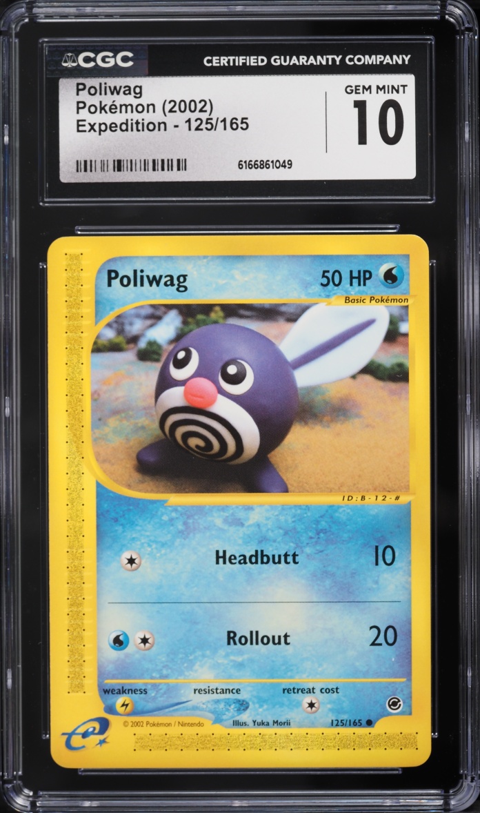 2002 Pokemon Expedition Poliwag #125 CGC 10 GEM MINT