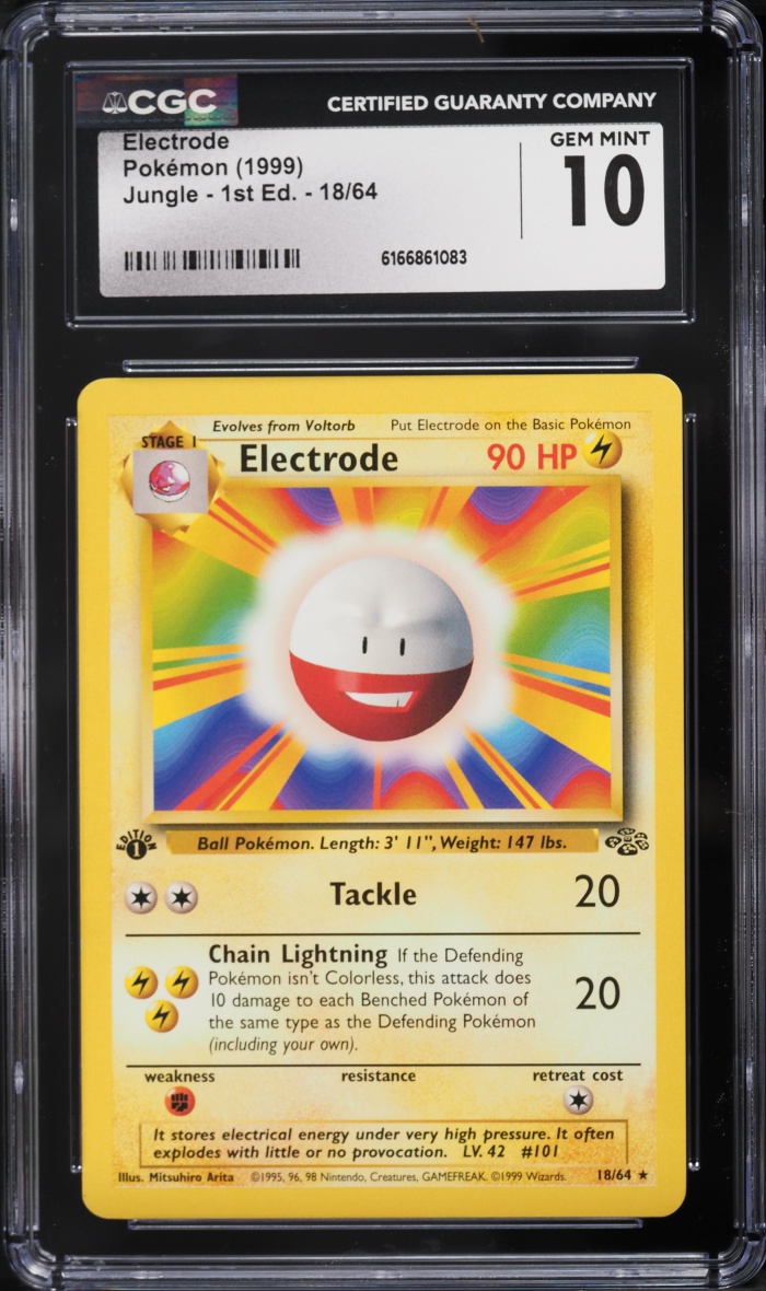 1999 Pokemon Jungle 1st Edition Electrode #18 CGC 10 GEM MINT
