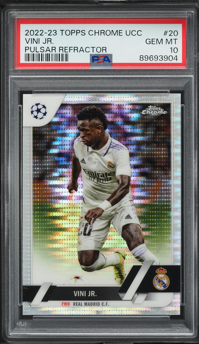 2022 Topps Chrome UEFA Pulsar Vinicius Junior #20 PSA 10 GEM MINT