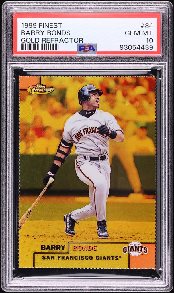 1999 Finest Gold Refractor Barry Bonds /100 #84 PSA 10 GEM MINT - Photo 1