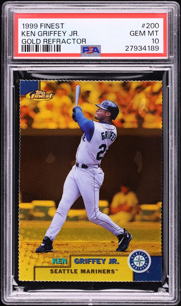 1999 Finest Gold Refractor Ken Griffey Jr. /100 #200 PSA 10 GEM MINT - Photo 1