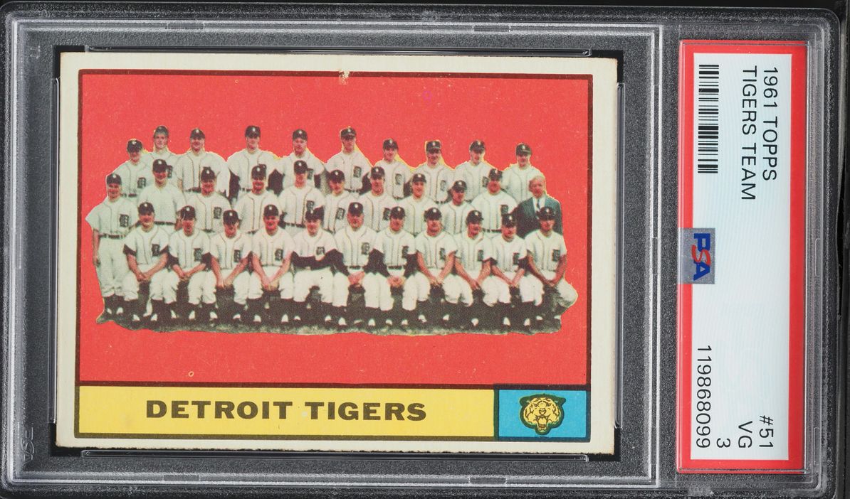 1961 Topps Tigers Team #51 PSA 3 VG