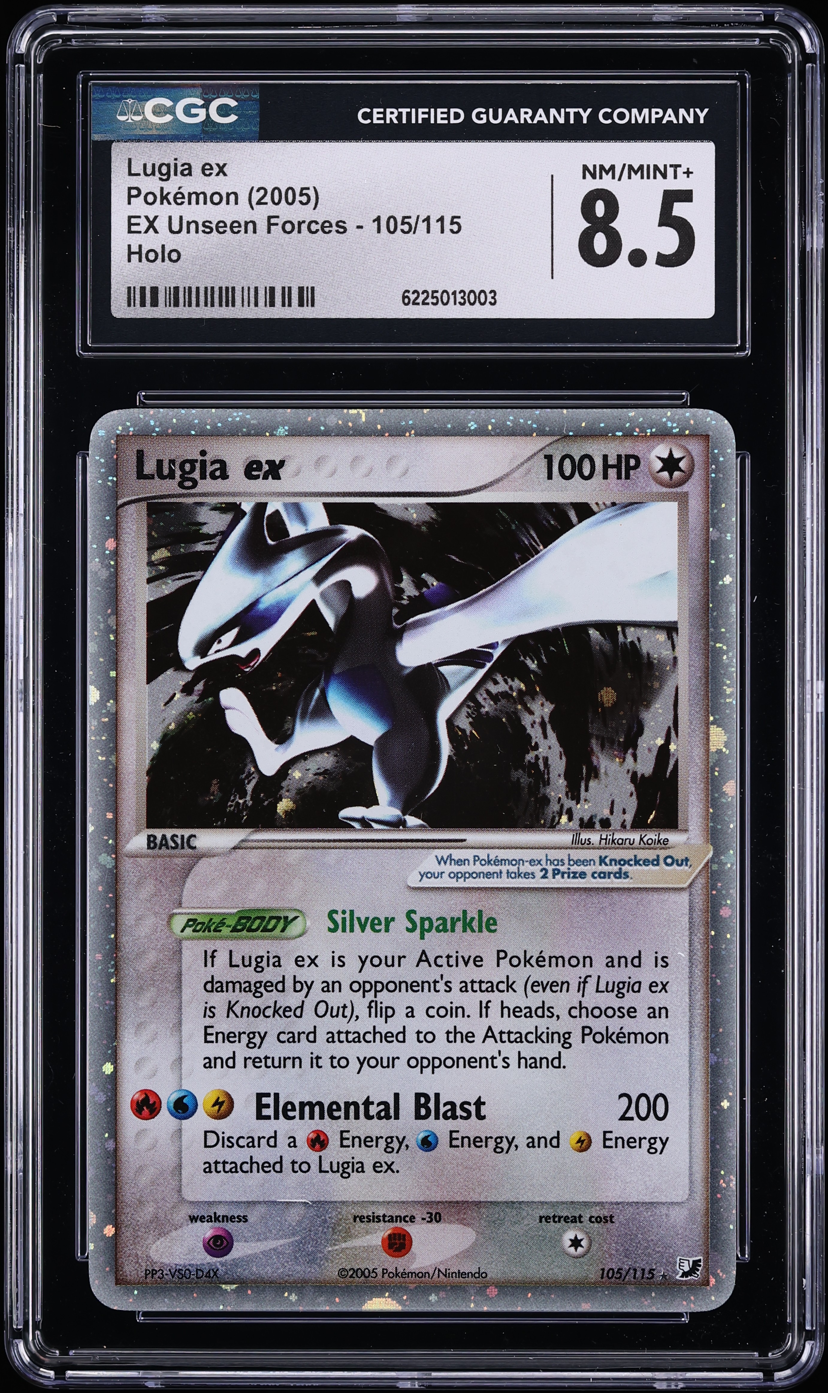 2005 Pokemon EX Unseen Forces Holo Lugia ex #105 CGC 8.5 NM-MT+