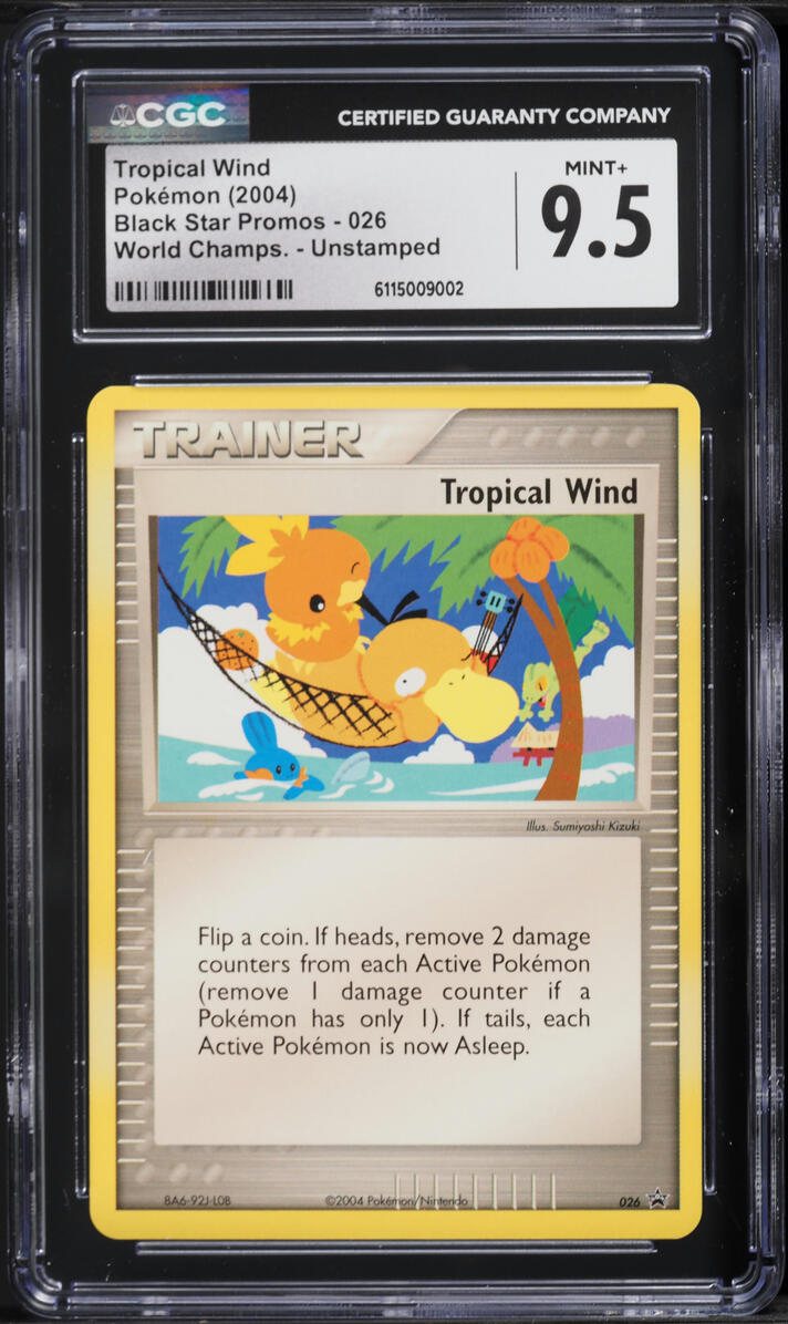 2004 Pokemon Promo World Championships Unstamped Tropical Wind #26 CGC 9.5 MINT+