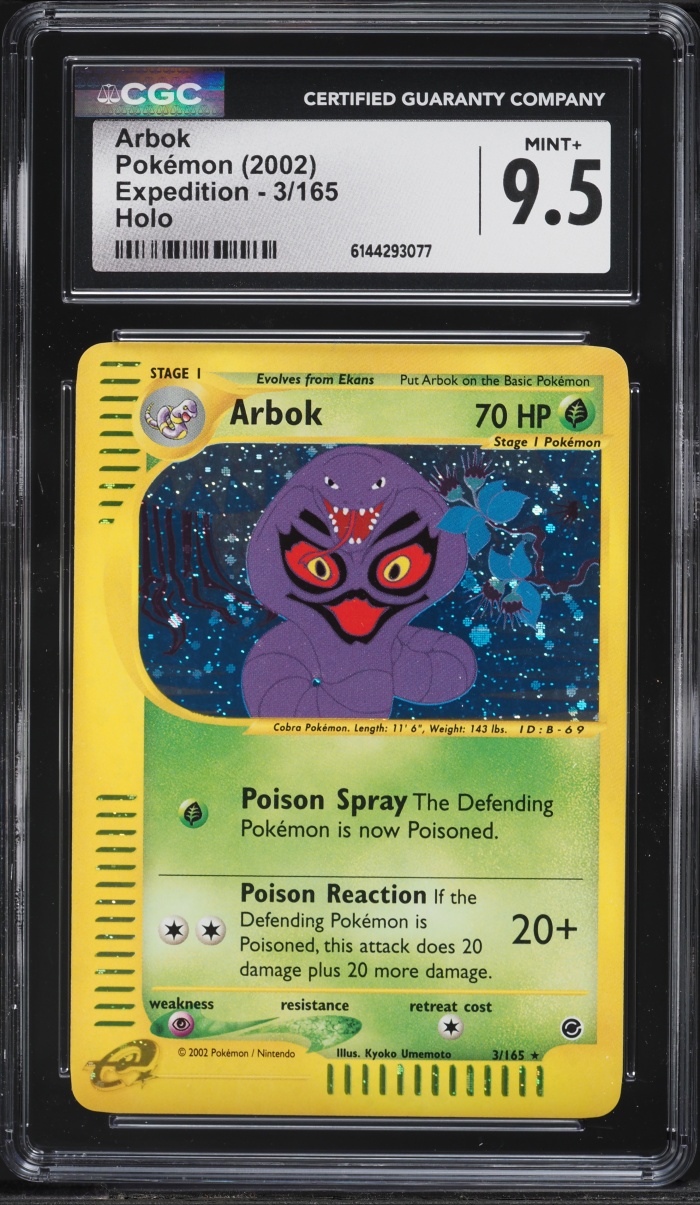 2002 Pokemon Expedition Holo Arbok #3 CGC 9.5 MINT+